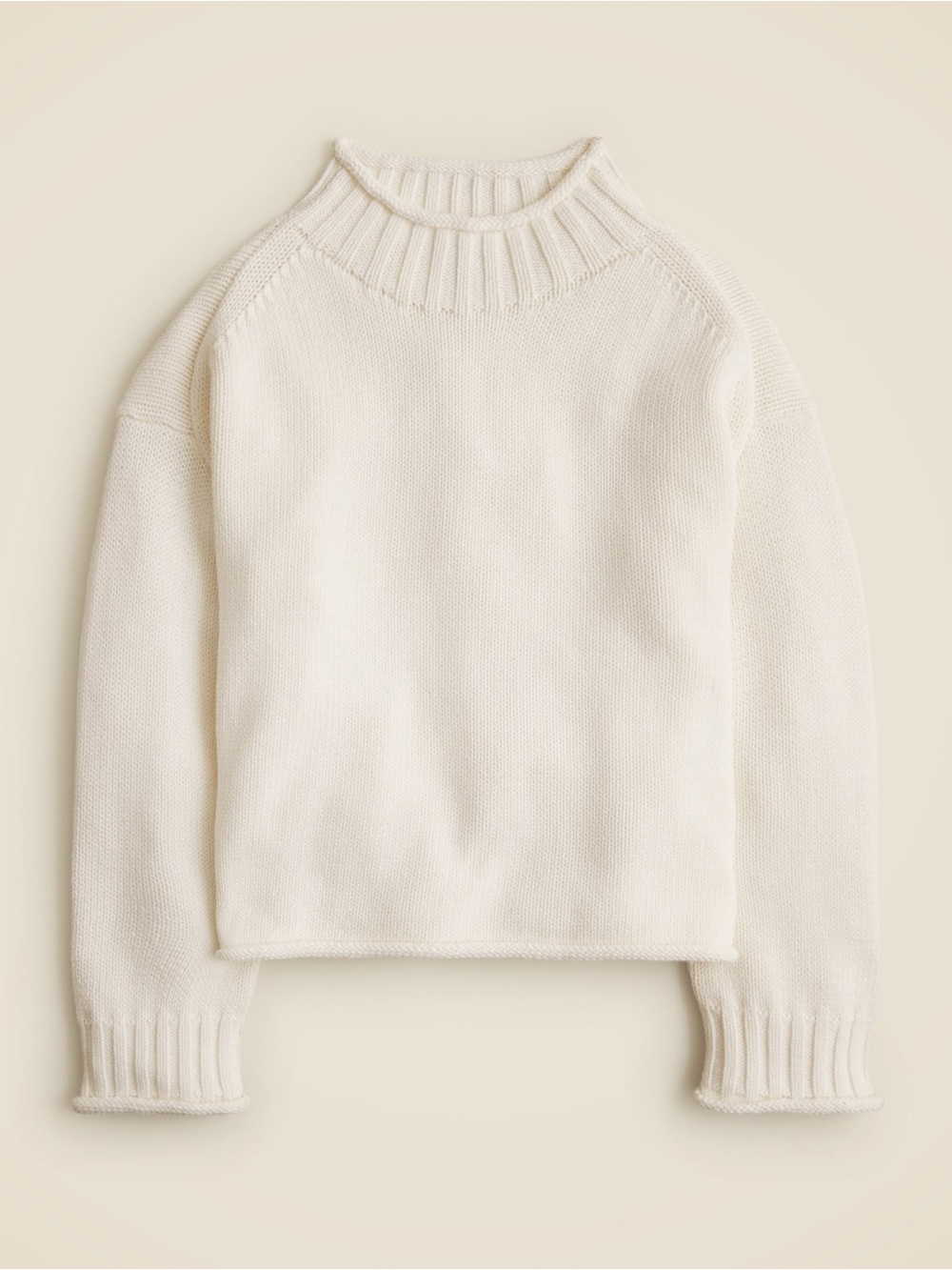 NWOT J. Crew Cream Rollneck Knit Sweater - Picture 2 of 6